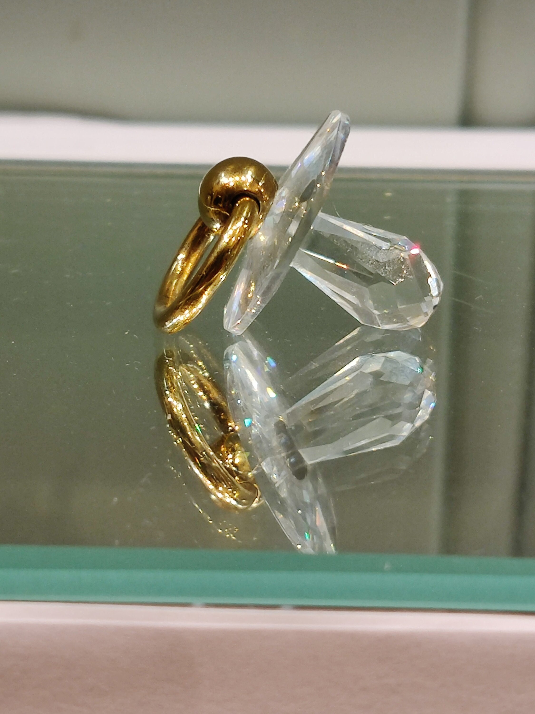Swarovski Crystal Figurine Pacifier Crystal With Goldplate