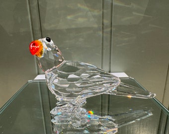 スワロフスキークリスタルのキジバト、アオガラ、メジロ、青いオウム