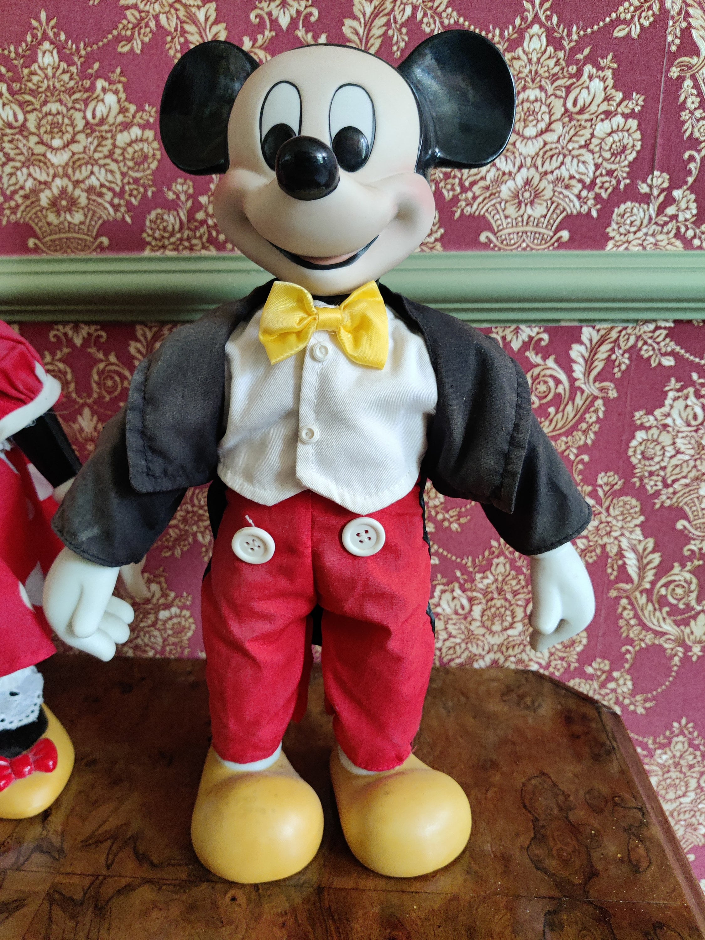 ぬいぐるみ Old Mickey mouth music box doll Vintage Mickey Mouse Plush Doll with Music Box Vintage