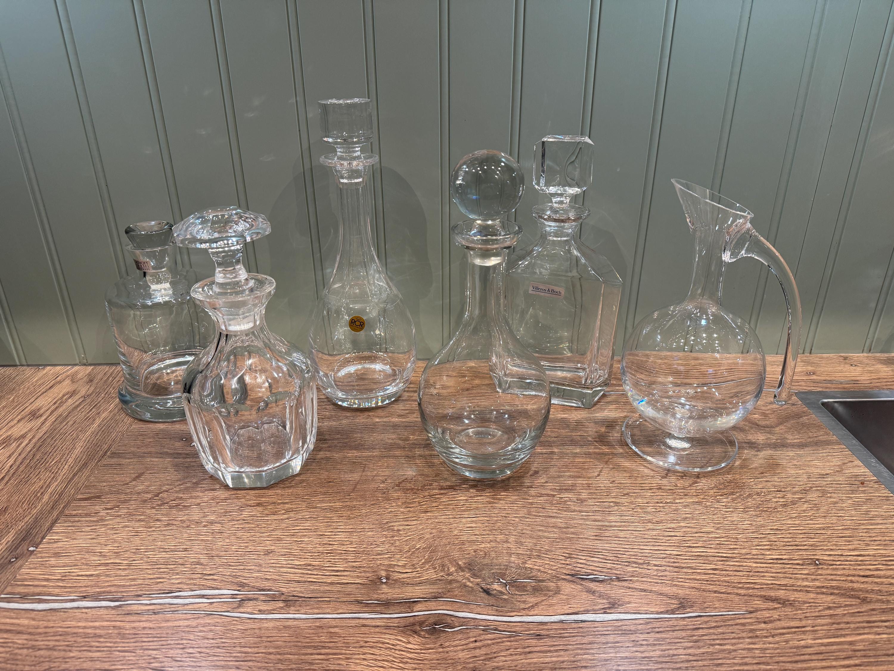 ヴィンテージクリスタルワインデキャンタ：ボヘミアンガラスカラフェ