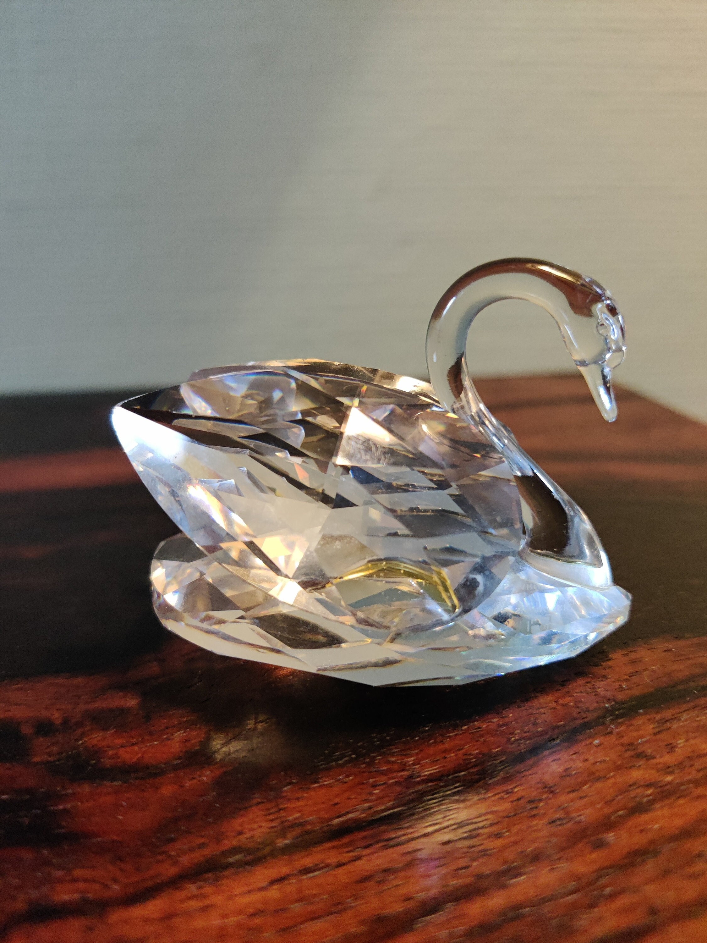 ヴィンテージ スワロフスキー 白鳥の置物：大きなクリスタルバード