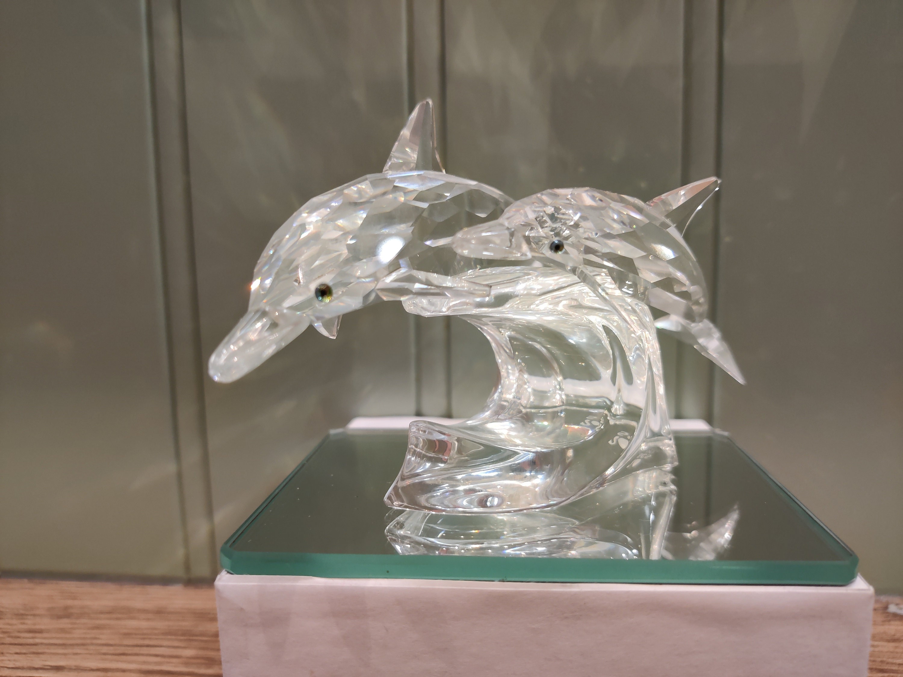 Swarovski Crystal Dolphins Figurine - Annual Edition 1990 - Etsy