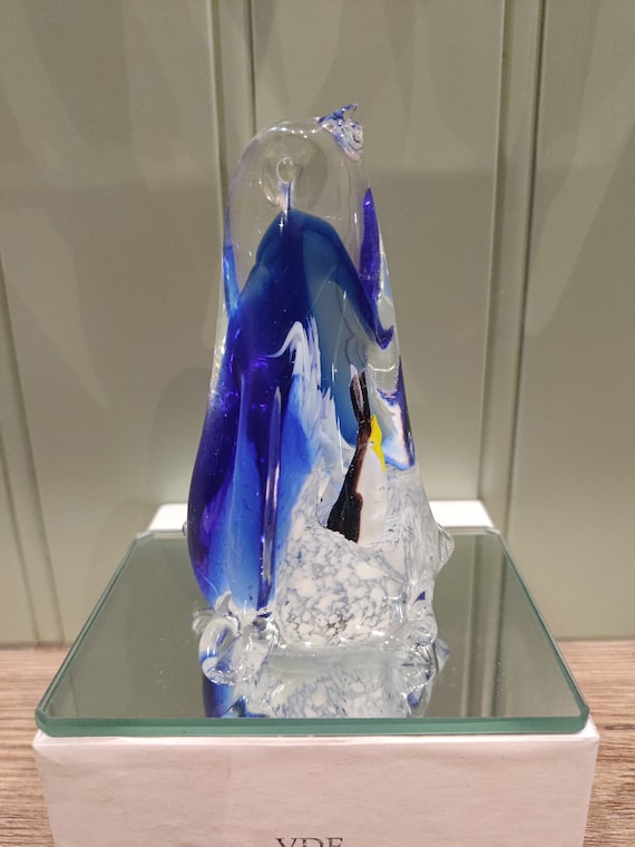✯ クリスタル ガラス ペンギン 氷 置物 オブジェ ペーパーウェイト