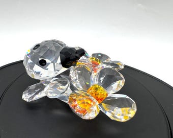 Swarovski Crystal Ladybird on flowers figurine