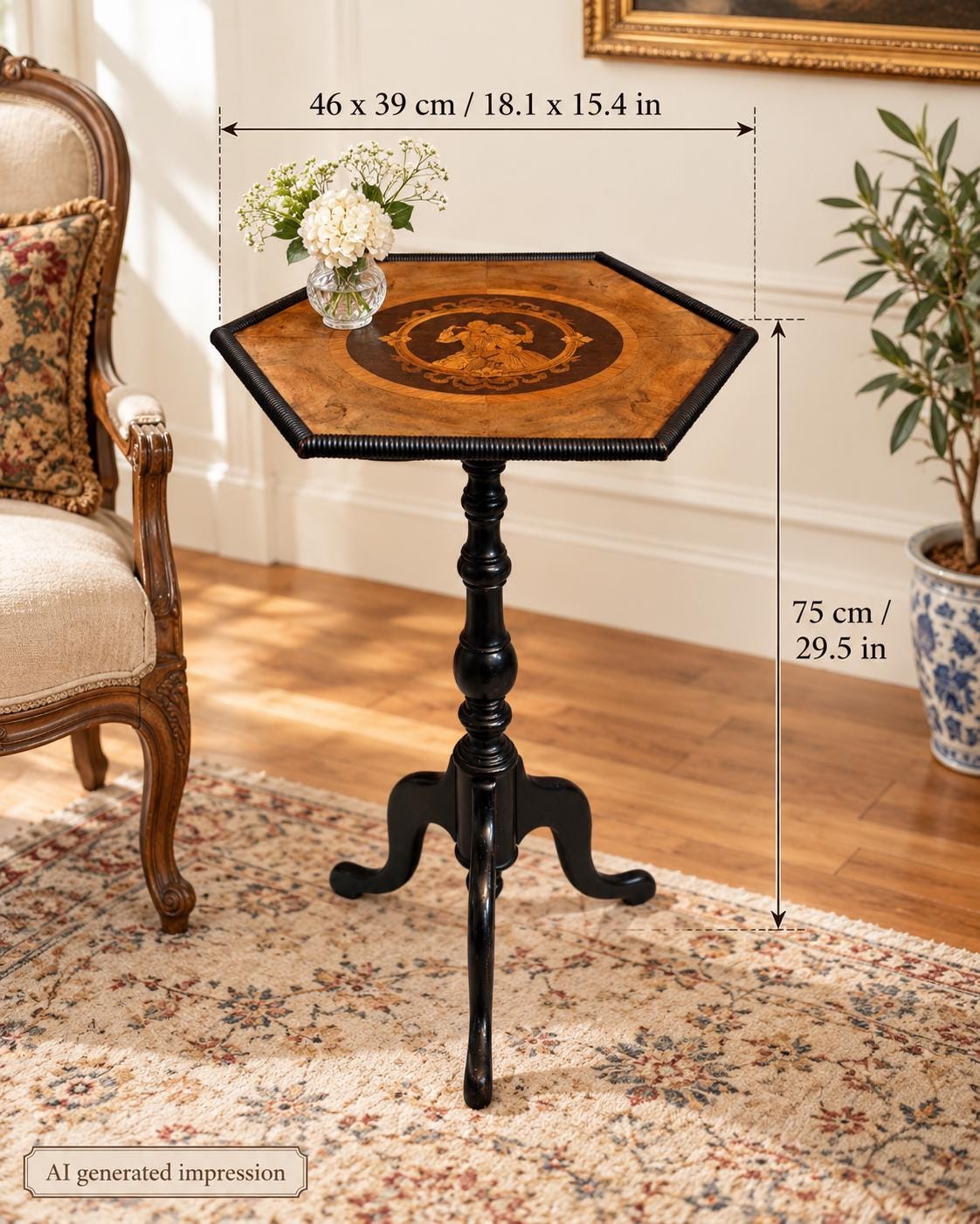 Vintage Hexagon Side Tables - Etsy