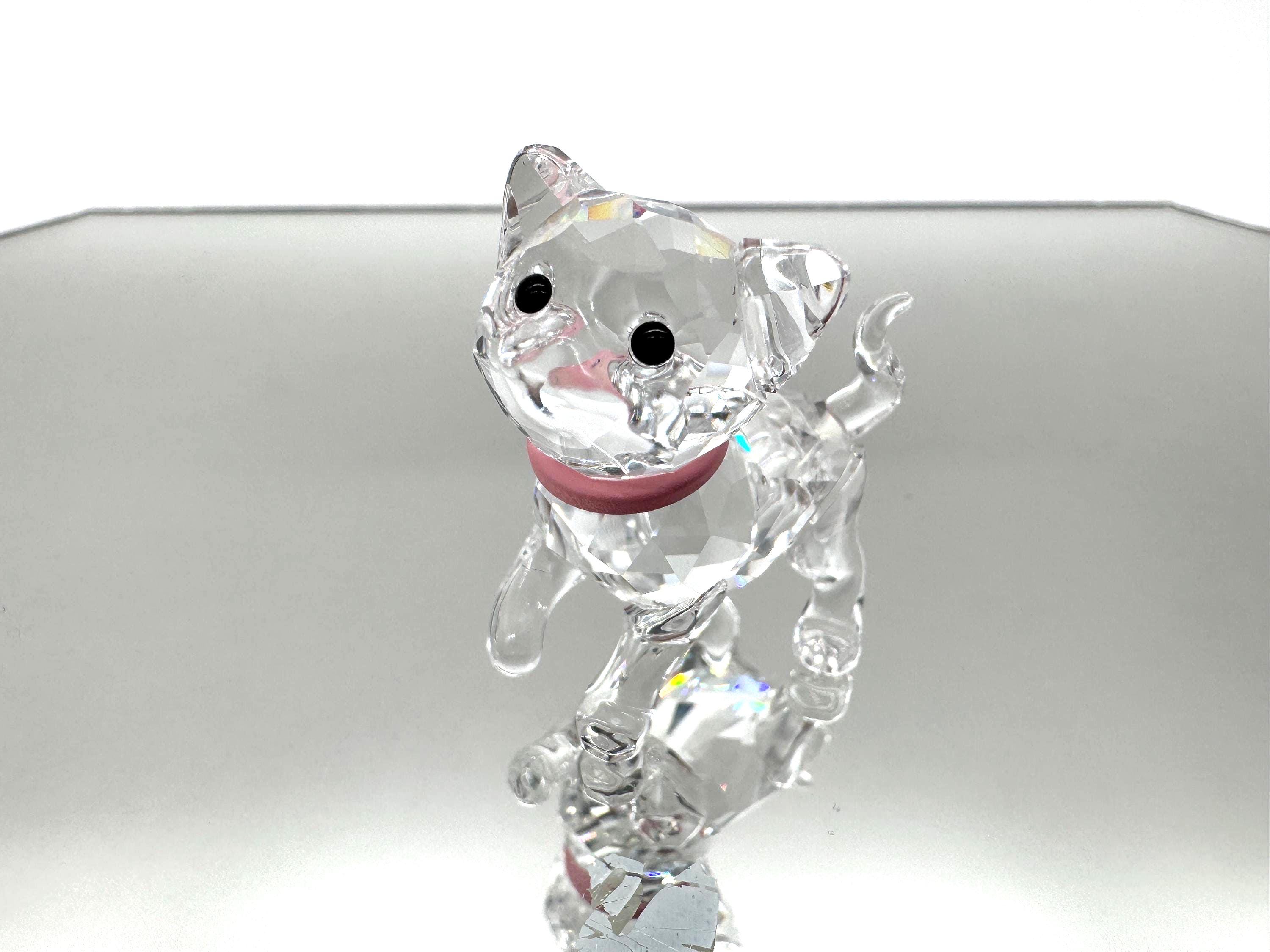 Swarovski Kitten With Pink Collar - Swarovski Cat Figurine