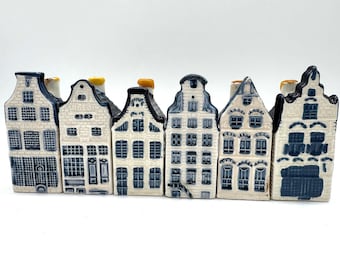 Vintage Blue Delfts KLM BOLS House Amsterdam 1575 #36 Empty No