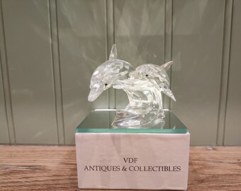Swarovski Crystal Dolphins Figurine - Annual Edition 1990 - Etsy