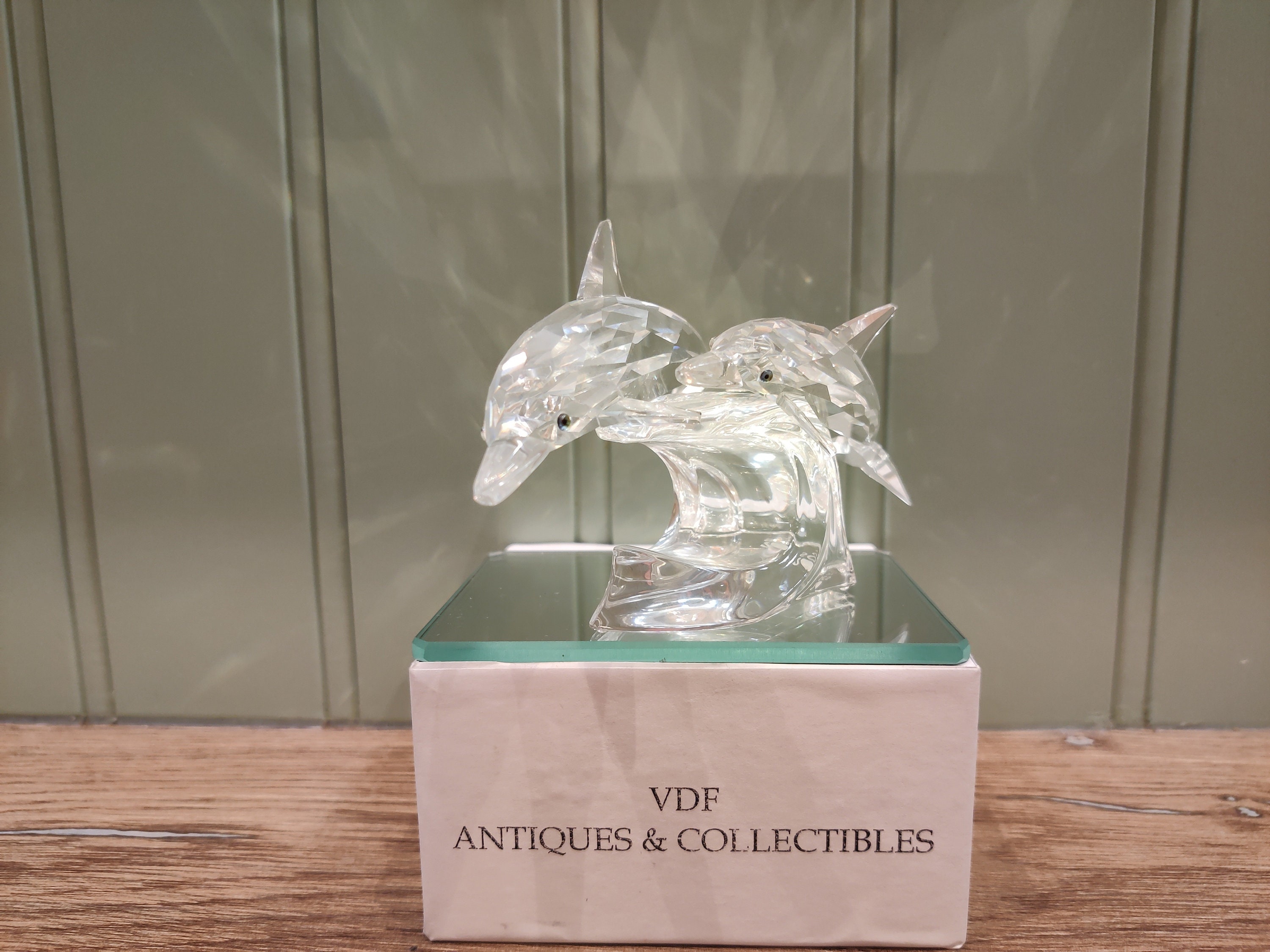 Swarovski Crystal Dolphins Figurine - Annual Edition 1990 - Etsy