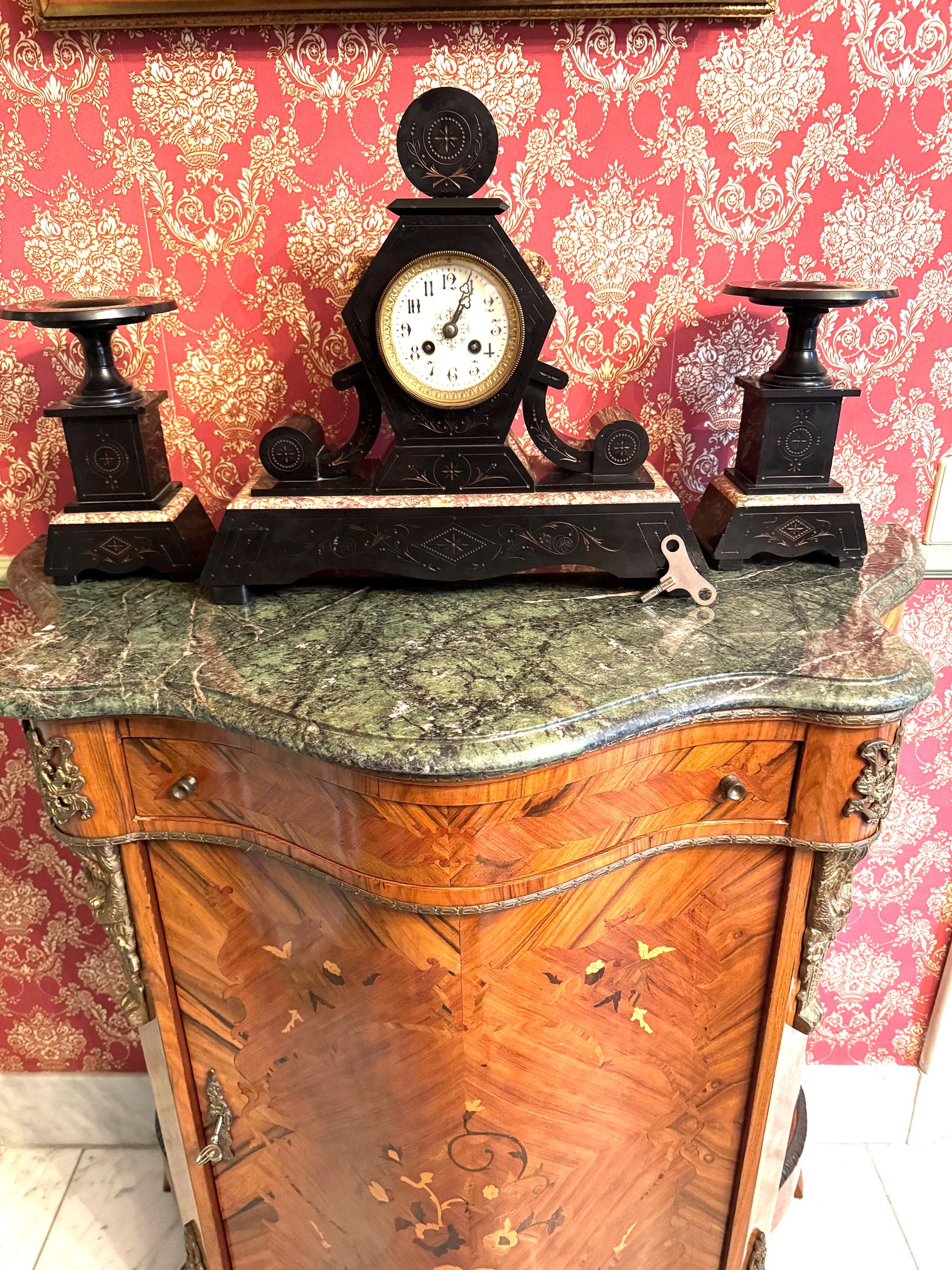 Antique Japy Frères French Mantel Clock Set - Ca. 1860–1875, Key Antique Japy Frères French Mantel Clock Set - Ca. 1860–1875, Key