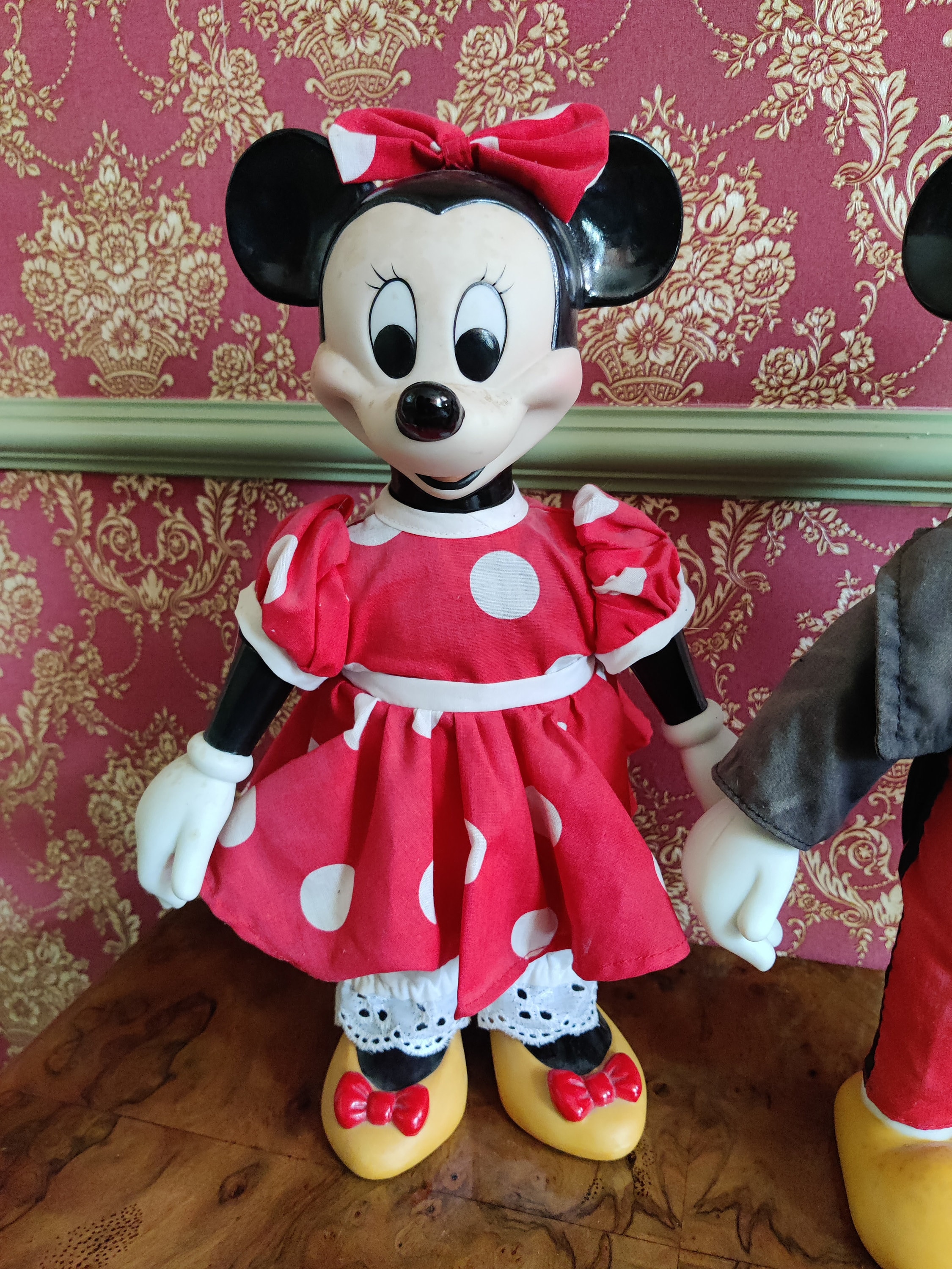 Rare Schmid Mickey & Minnie Mouse Porcelain Musical Dolls - Limited Edition 
