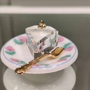 Figurka kryształowa Swarovski - Swarovski Memories Cake z widelcem - figurka kryształowa - Złoto - Wycofane - Times Past
