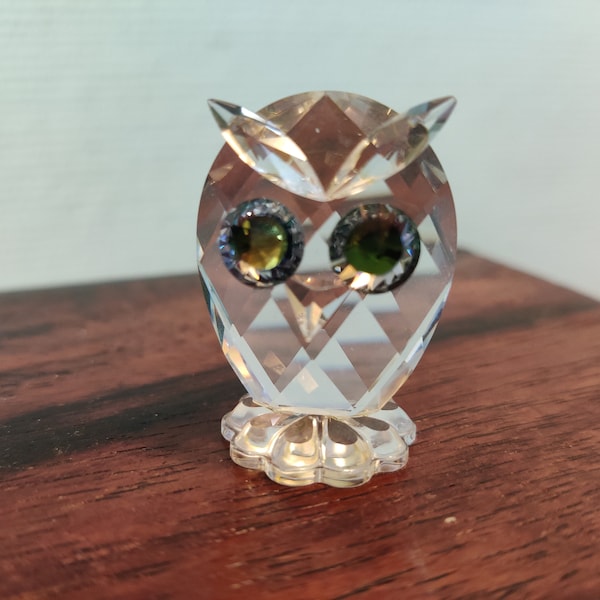 Figurine en cristal Swarovski - Mini hibou - Figurine hibou - Cristal Swarovski - Hibou cristal - Cristal coloré - Figurine oiseau - Oiseau cristal