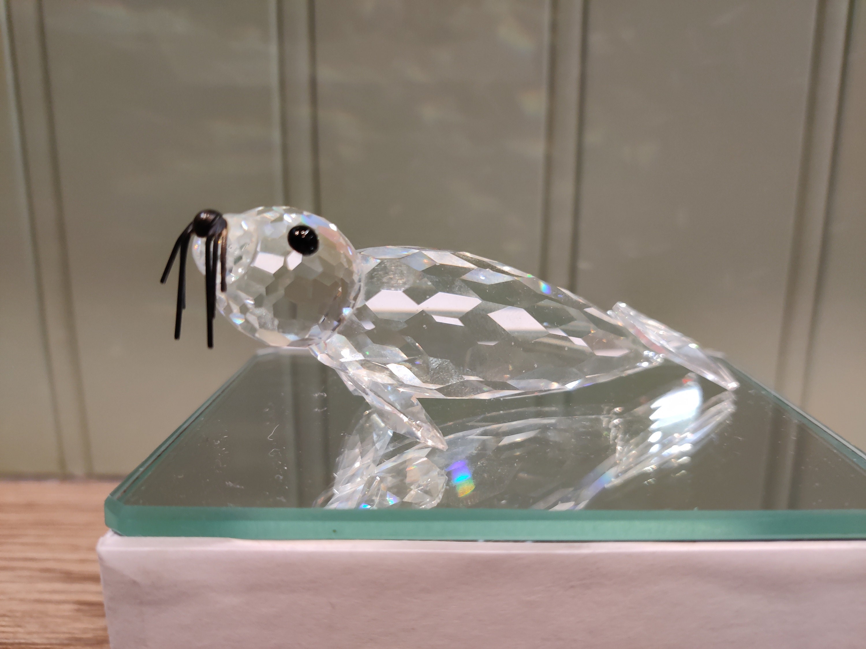 Swarovski Crystal Seal Figurine: Large Faceted Glass Animal - Etsy