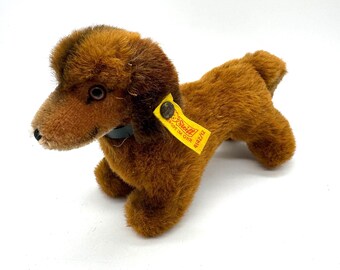 Vintage Steiff Hexie Dachshund Dog 4142/12 – Plush Teckel With