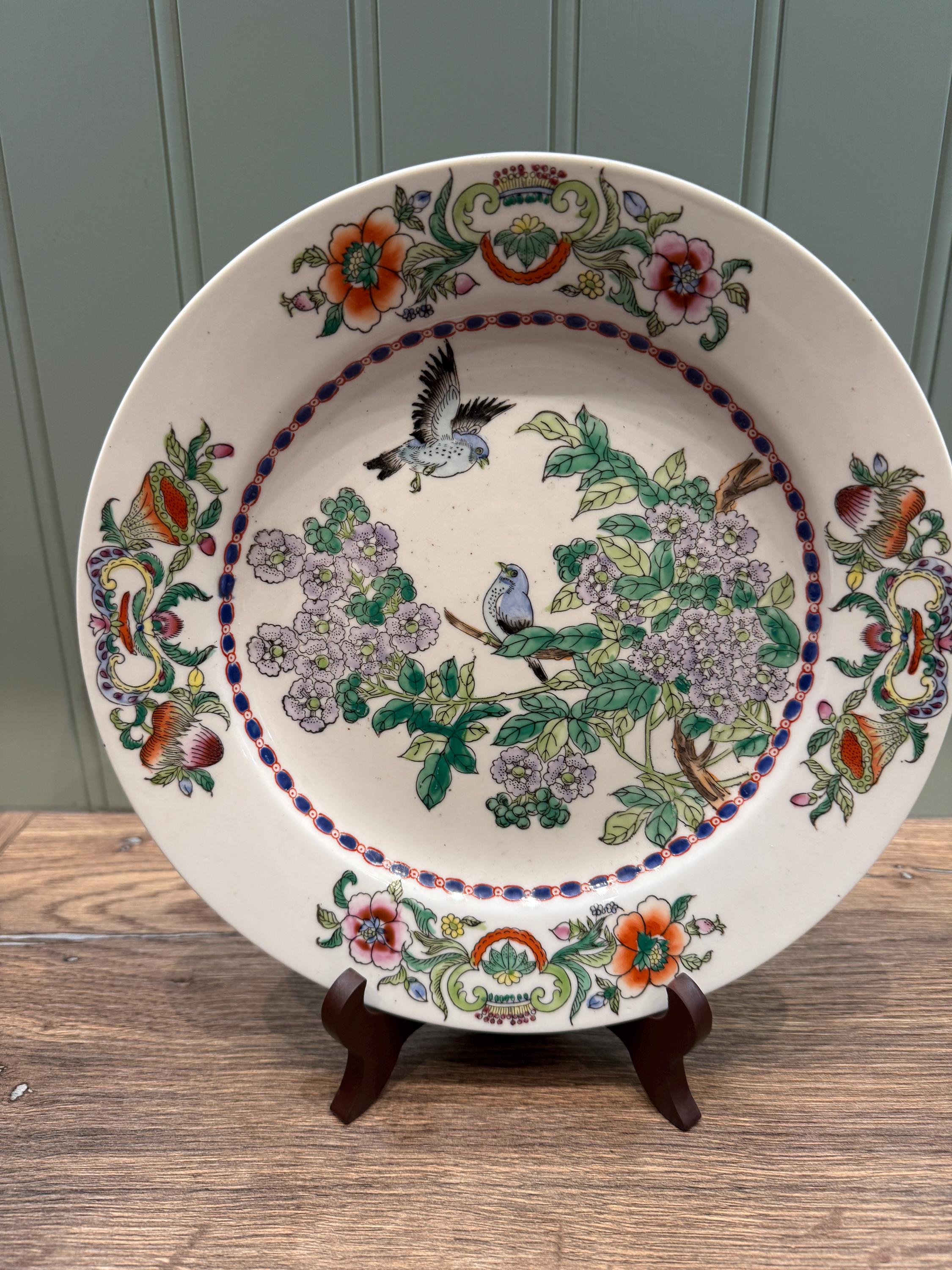 花と鳥の絵柄 陶磁器皿 20cm 中国の多色磁器皿 - 鳥と花の装飾 - 20 世紀の装飾皿 - 手描き - Etsy 日本