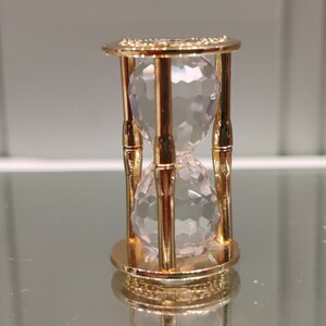 スワロフスキークリスタル砂時計の置物 - 金メッキ - 廃盤 - Etsy 日本