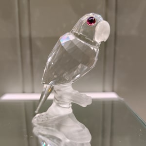 Swarovski crystal figurine - Swarovski crystal parrot on branch - Swarovski crystal - crystal figurine - swarovski gift