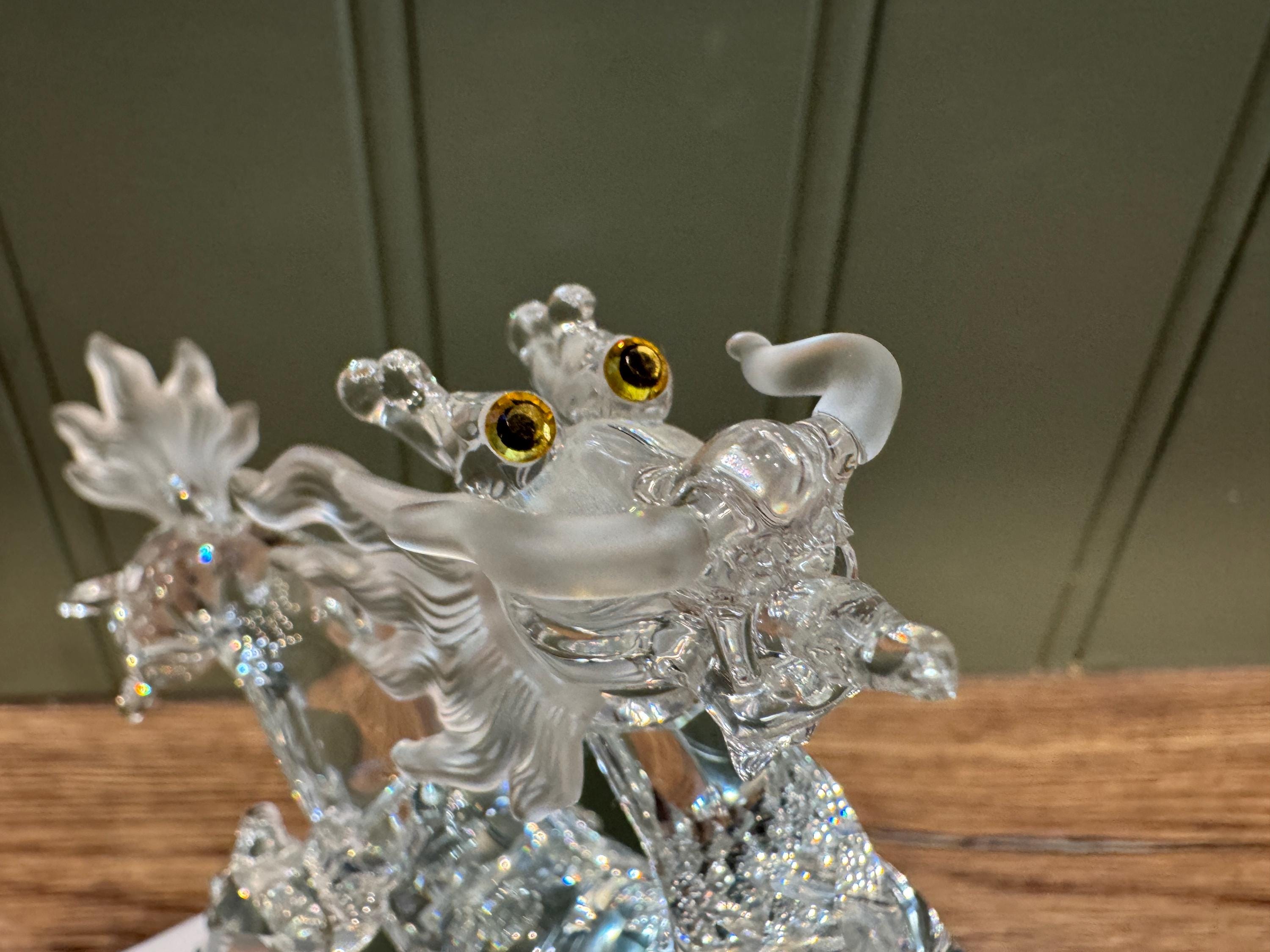 Swarovski Crystal Dragon Figurine - 1999 Edition With Crystal Ball