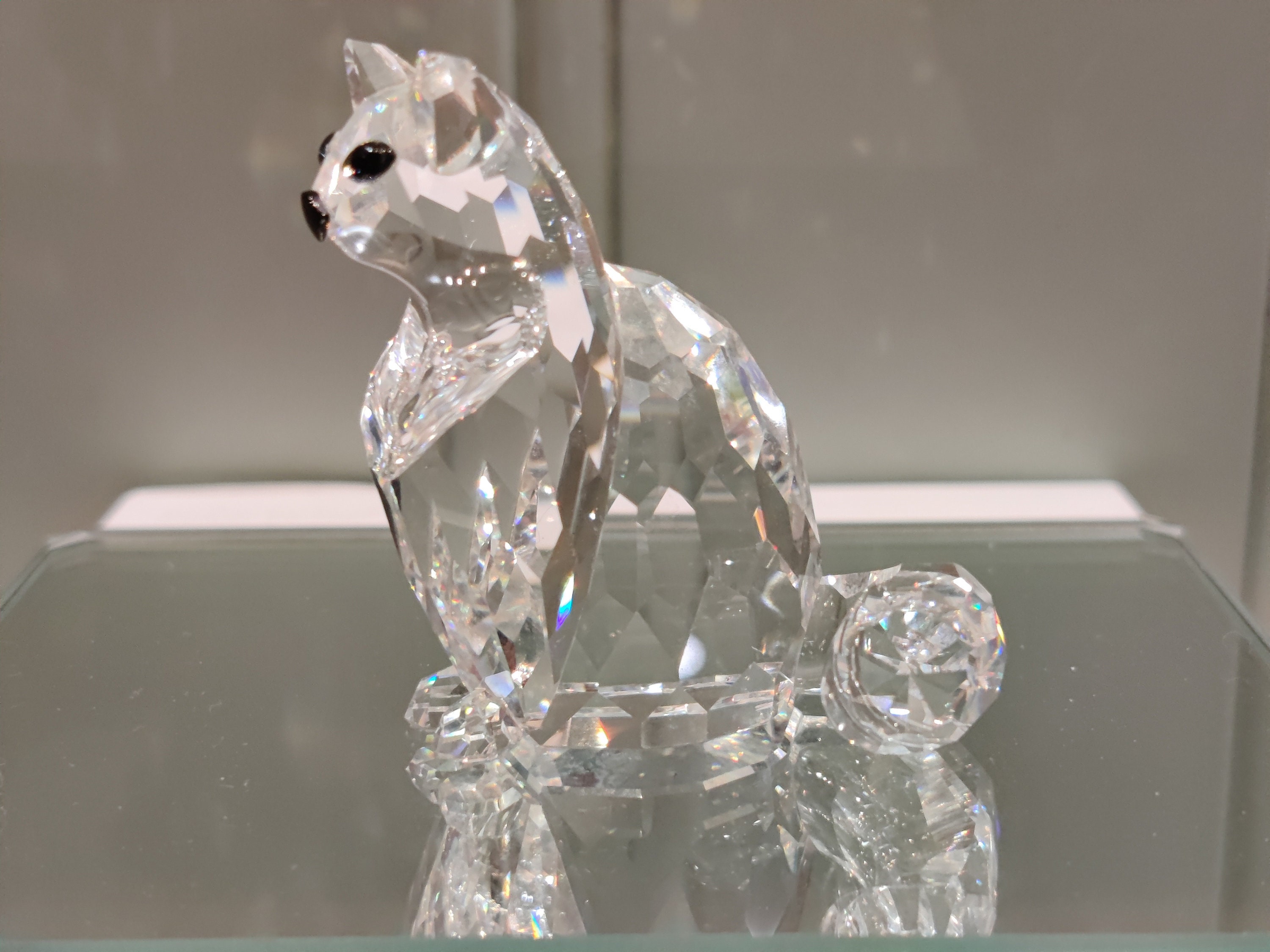 Swarovski Retired Sitting Cat Figurine - Collectible Crystal - Etsy