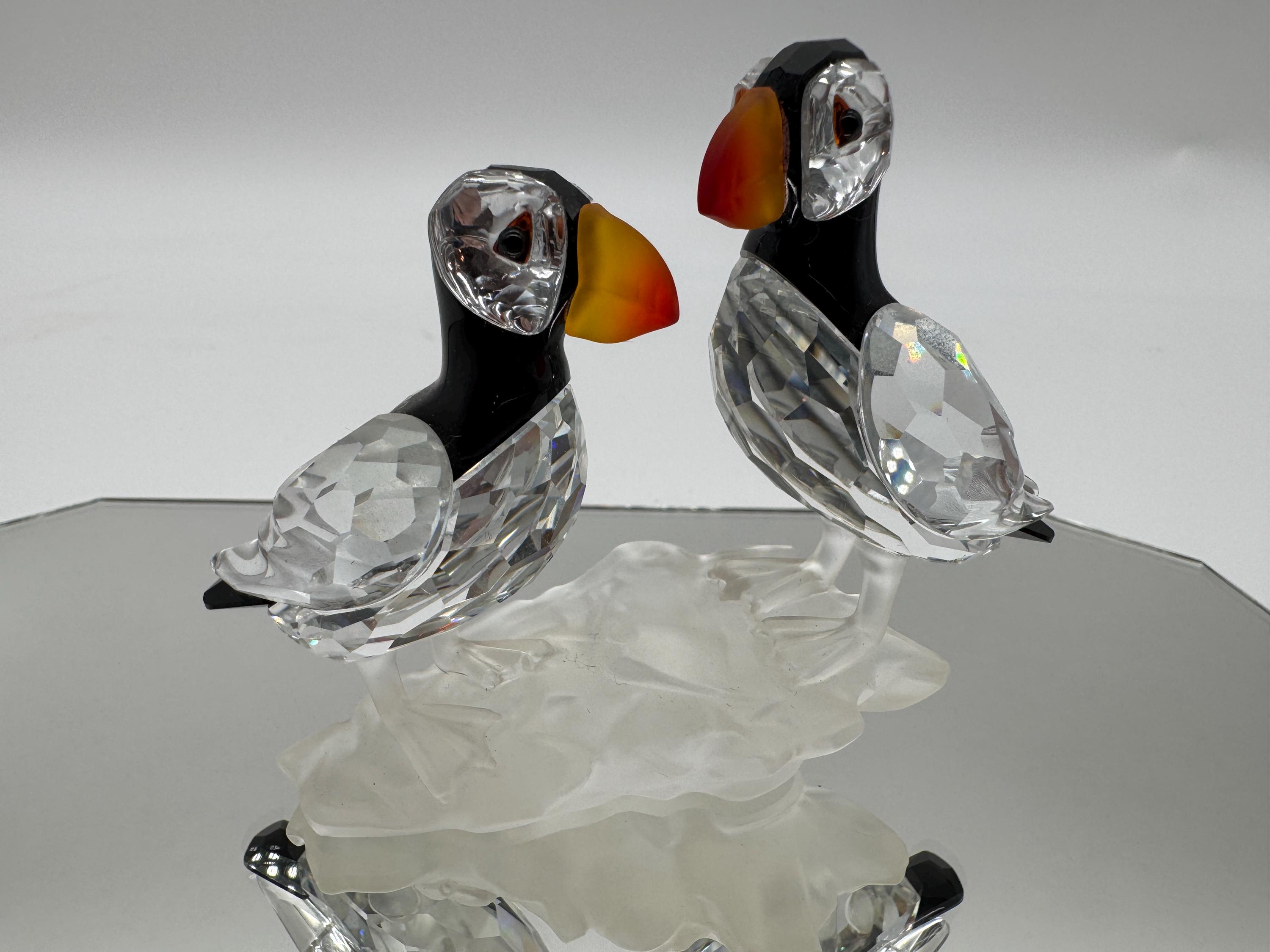 スワロフスキー置物鳥ツノメドリ