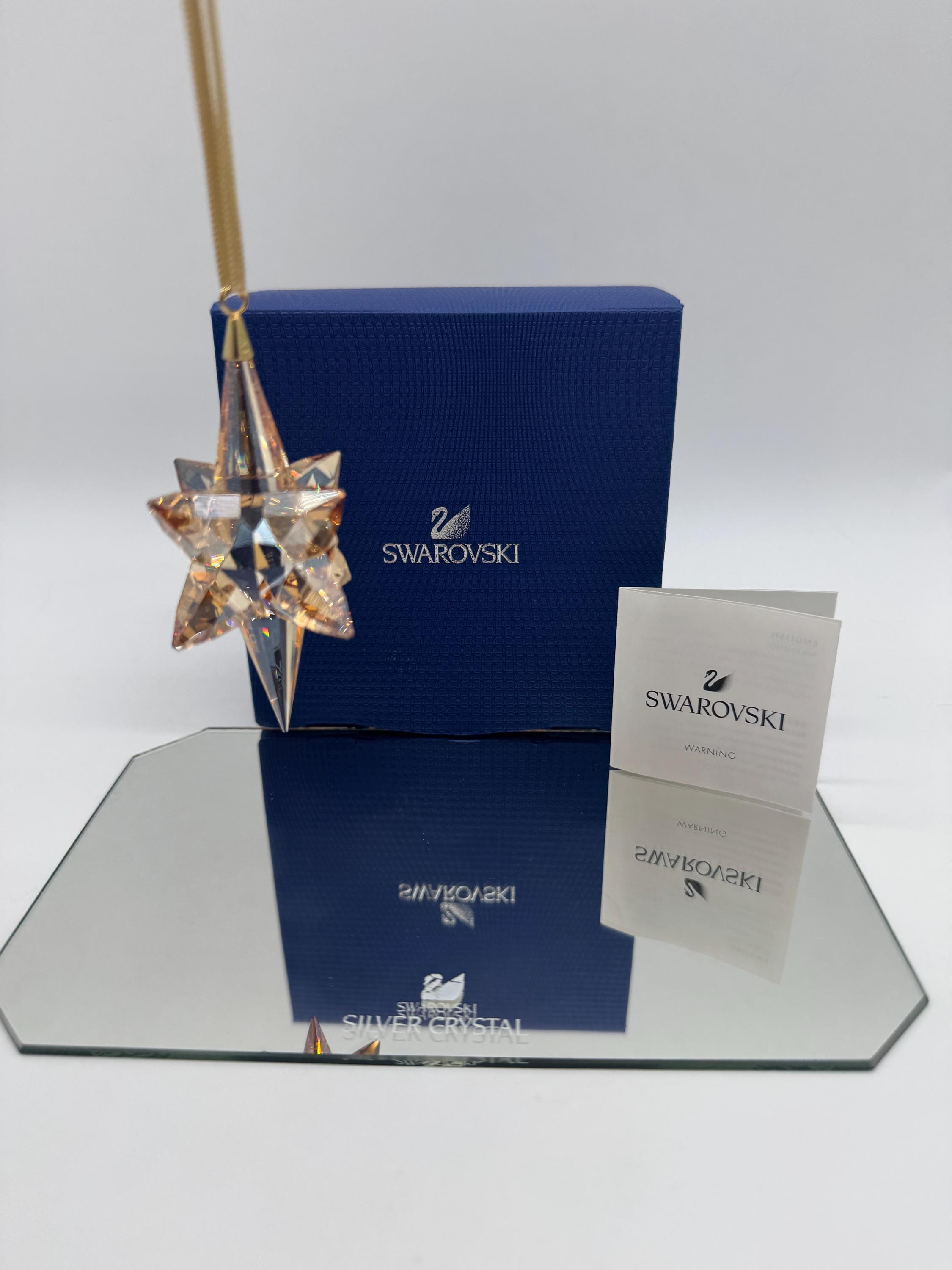Swarovski Crystal Christmas Star Ornament - 3D Gold Edition BOXED