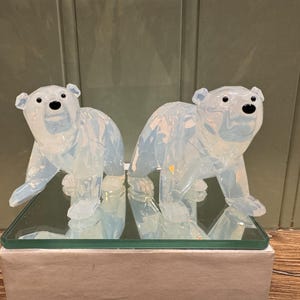 Swarovski Crystal Polar Bear Cubs Figurines in Original Box