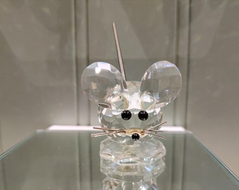 Swarovski Mouse small with a rounded platform - Swarovski Crystal figurine