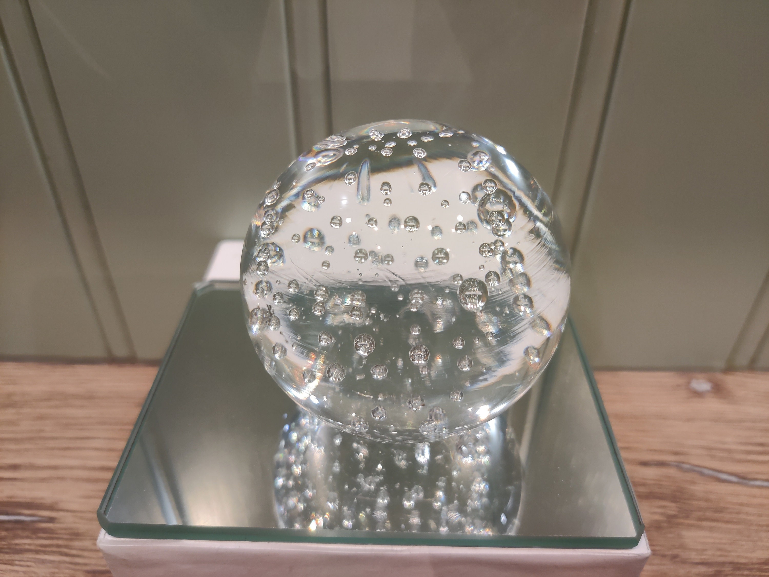 Inflatable Paperweight Unmarked Clear Paperweight With Bubbles in Many Sizes - Vintage Glass ...