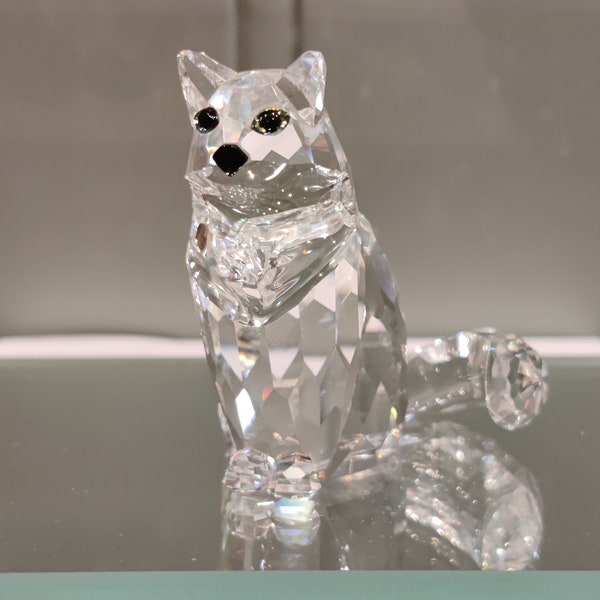 Figurine en cristal Swarovski - Chat Swarovski assis - Cristal Swarovski - Figurine chat - Figurine en cristal à la retraite