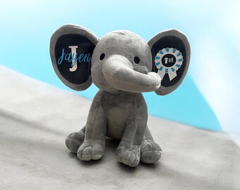Personalised Elephant Birth Announcement Teddy - New Baby Gift