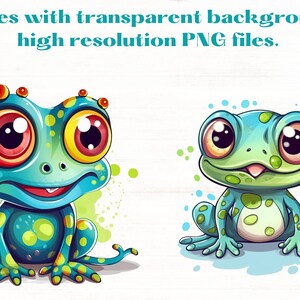 CUTE HAPPY FROGS Watercolor Clipart Set, 12 Clip Art Images ...