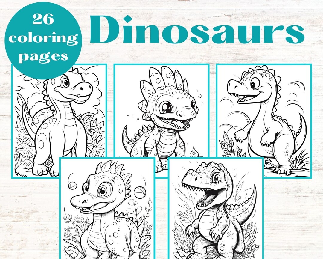 BABY DINOSAURS Coloring Pages for Kids, Instant Download, Print at Home ...