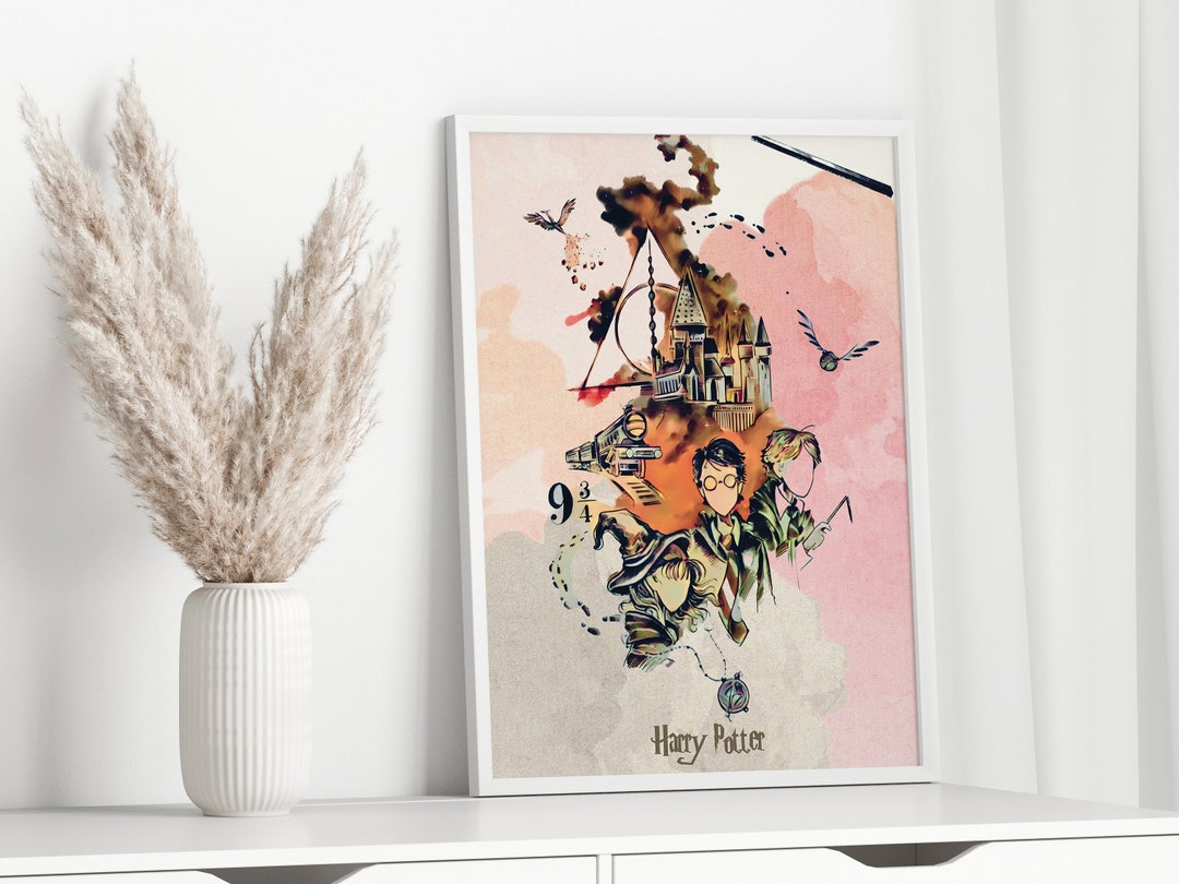 HP Magical Poster, Travel Poster, Wizard and Witchcraft School, Digital Poster, HP Wall Art