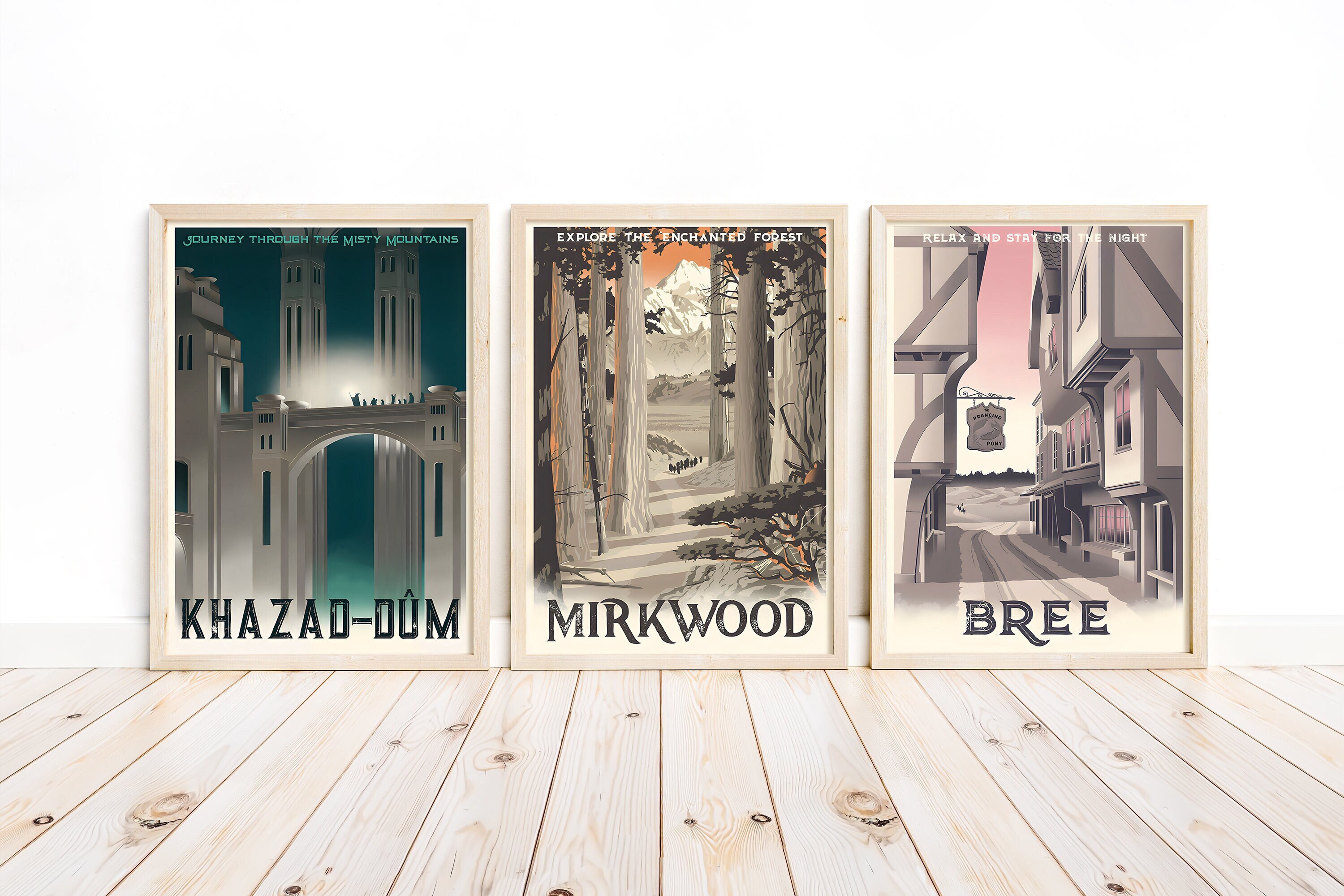 Set of Three Lord of the Rings Poster Printable PDF, LOTR Middle Earth ...