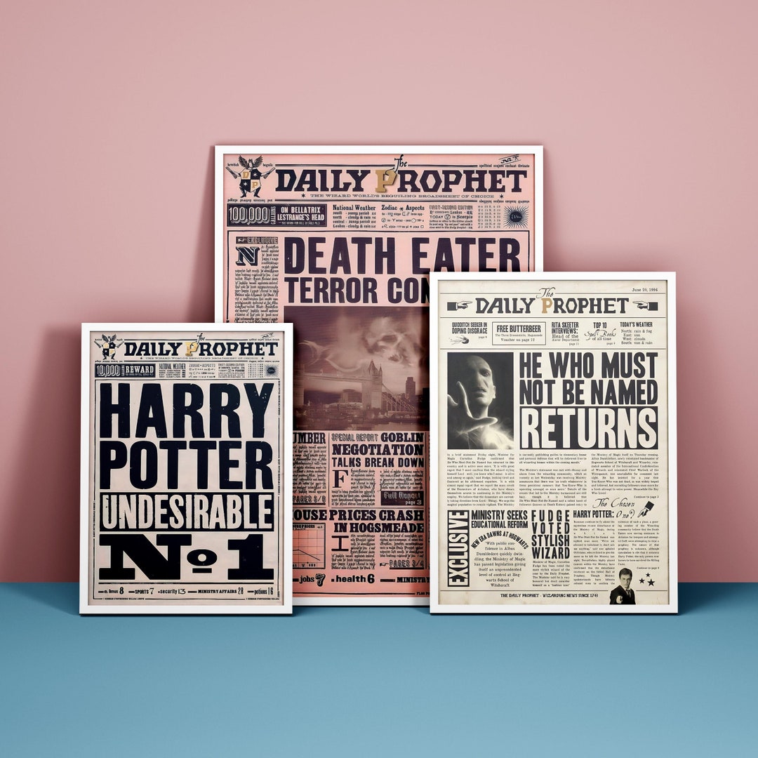 Daily Prophet Printable Potter Poster HP Poster HP Wall - Etsy