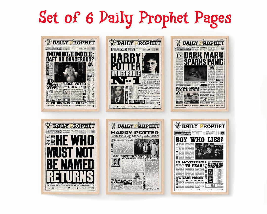 Set of 6 Remastered Printable Daily Prophet Pages HP Posters - Etsy UK