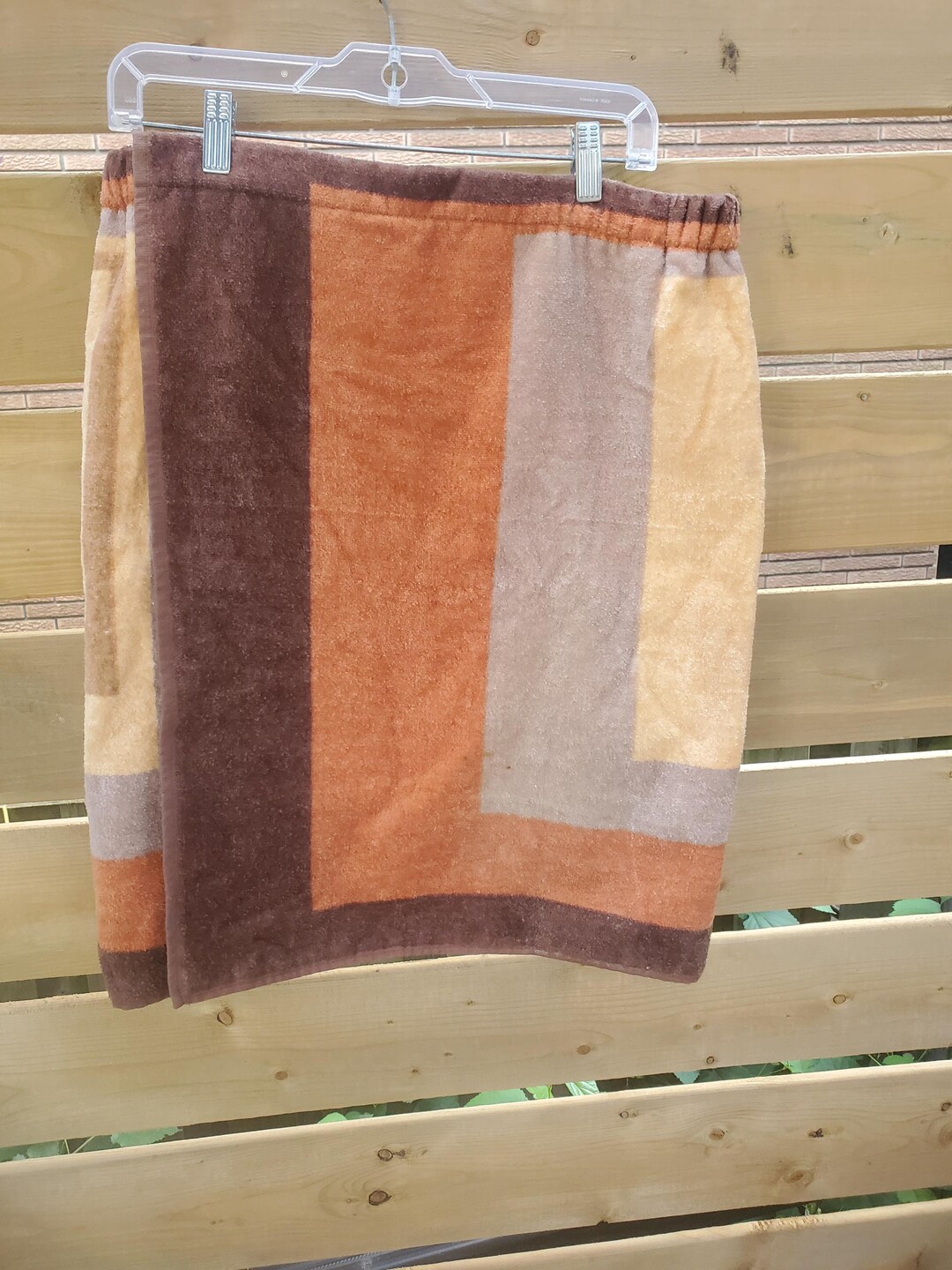 Vintage Towel Wrap Skirt by Hilaral in 1970s Colours - Etsy