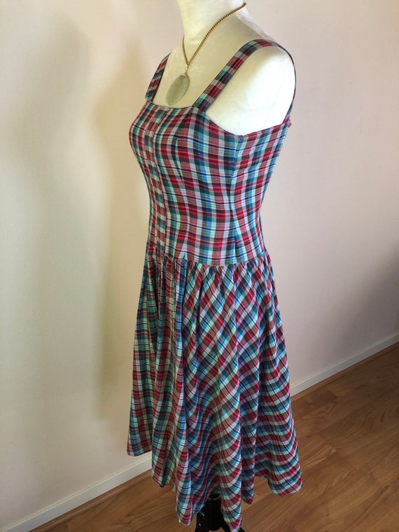 Vintage 1970's cotton plaid dress - image 1