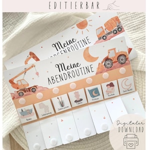 Morning & Evening Routine PDF Flip Chart  Visual Daily Routine for Kids Editable Printable