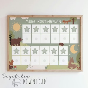 Abendroutine/Morgenroutine für Kinder/ Routineplan/ Waldtiere/ Routinen für Kinder/ zum ausdrucken