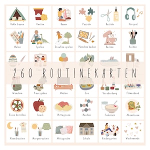 260 Routinekarten zum ausdrucken / Tagesroutinekarte für Kinder / Wochenroutinekarten für Kinder