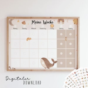 Weekly plan for children/ Boho weekly plan/ Children's weekly plan/ Personalized/ Montessori/ to print out