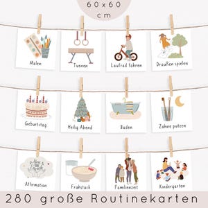 280 Routinekarten extra groß/ zum ausdrucken/ Tagesroutinekarte für Kinder/ Routinekarten