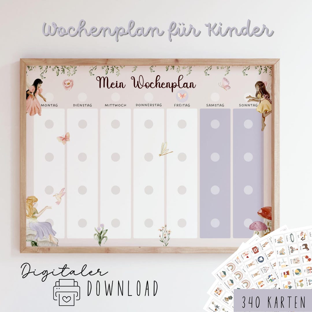 Wochenplan Für Kinder Zum Ausdrucken Visuelle Wochenübersicht Fee