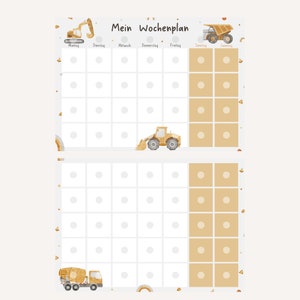 Weekly plan for children/ Weekly plan construction site/ Children's weekly plan/ Personalized/ Montessori image 3