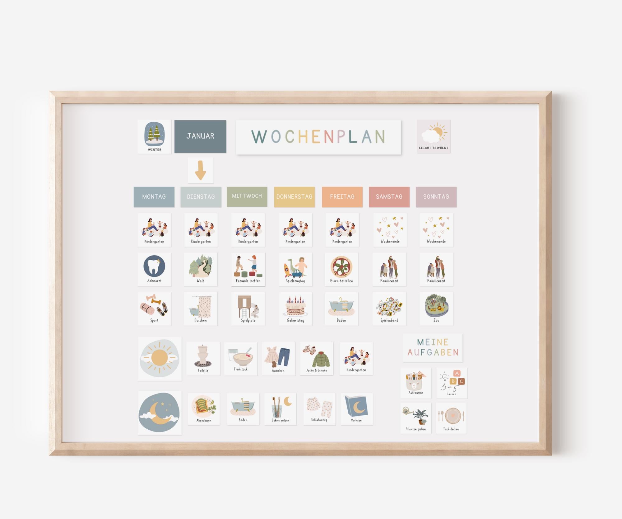 Wochenplan-Bundle für Kinder zum Ausdrucken mit Wochenplänen