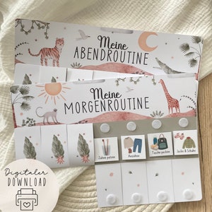 Morgen & Abendroutine für Kinder WildeTiere/ Routineplan mit Sternchen/ Routineplan für Kinder/ Morgenroutine für Kinder/zum ausdrucken