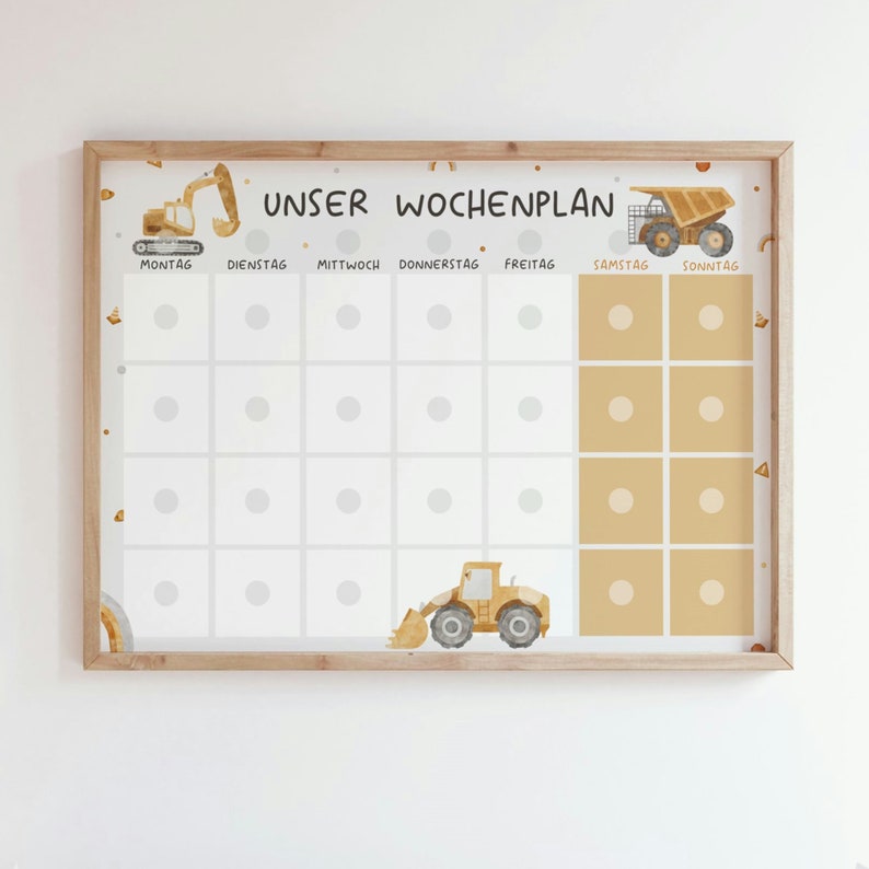 Weekly plan for children/ Weekly plan construction site/ Children's weekly plan/ Personalized/ Montessori image 4