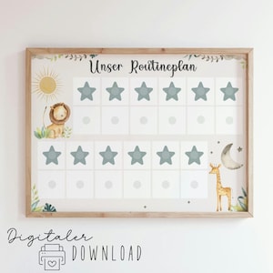 Abendroutine/Morgenroutine für Kinder/ Routineplan/ Safari/ Routinen für Kinder zum ausdrucken